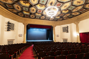 Lobero Theatre stage seats ceiling chandelier