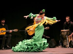Green dress dancer flamenco