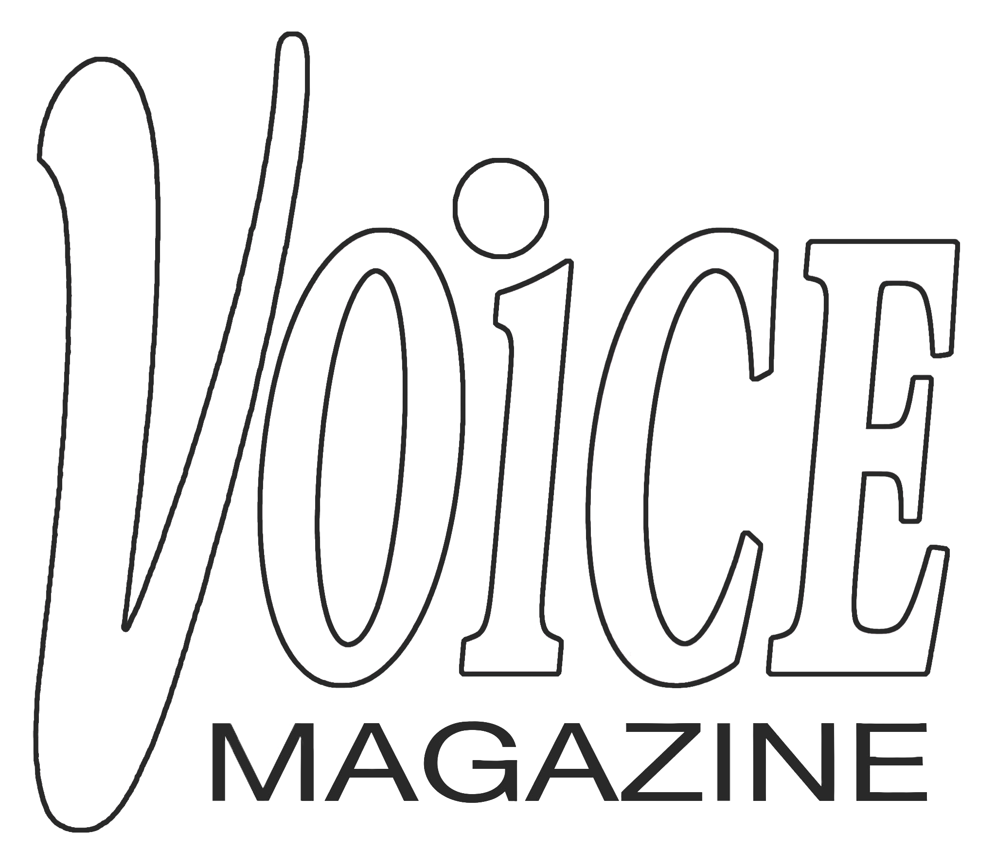 Voice Magazine Logo in white.